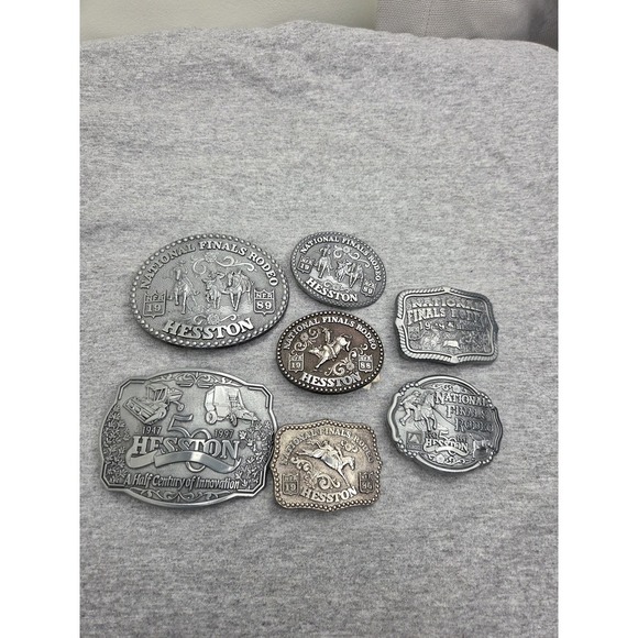 Other - Lot of 7 National Finals Rodeo Belt Buckles 1986 1988 1989 1999 Hesston NFR